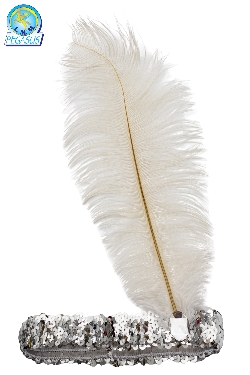 PIUMA CHARLESTON PAILLETTES BIANCO